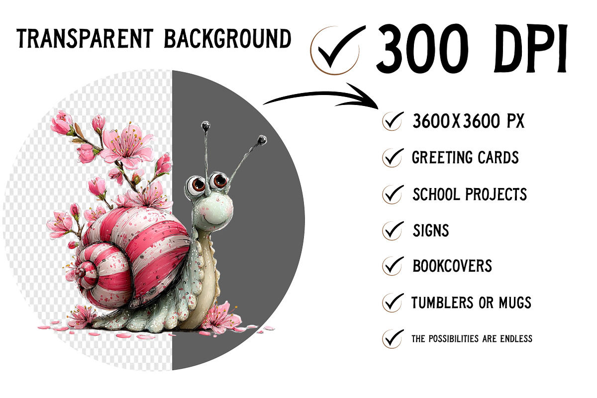 Whimsical Spring Snail Clipart, an Illustration by Craft Nest (Photo 2 of 12)