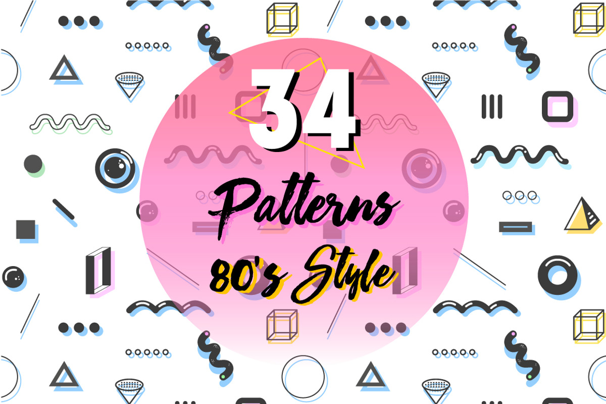 Geometric 80's style patterns, Vol.2, a Pattern Graphic by NES.project (Photo 2 of 12)