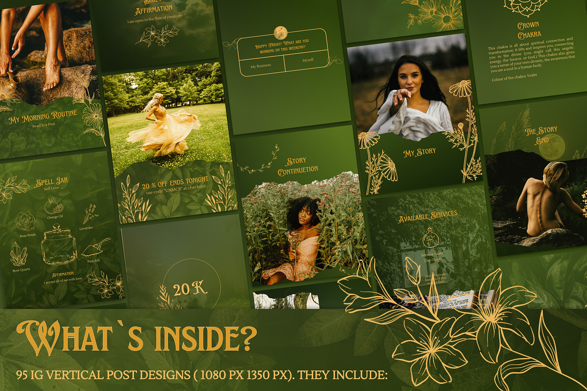 Spiritual, Herbal Instagram Posts, a Social Media Template by Under My Cozy Roof (Photo 3 of 9)