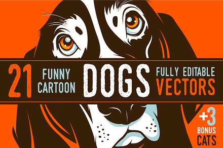 21 funny cartoon DOGS +bonus