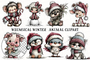 Whimsical Winter  Animal Clipart, an Illustration by OK Design (Thumbnail 2 of 6)