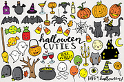 Cute Halloween Clipart Illustrations, a Decorative Illustration by Lemonade Pixel (Thumbnail 1 of 3)