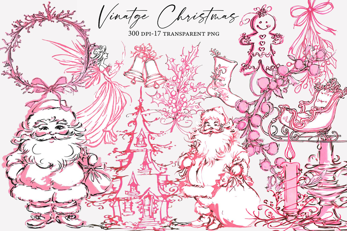 Vinatge Christmas Clipart, an Illustration by Designworld (Photo 1 of 3)