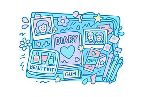 Back to school illustration with dia, an Illustration by Dvoevnore photos