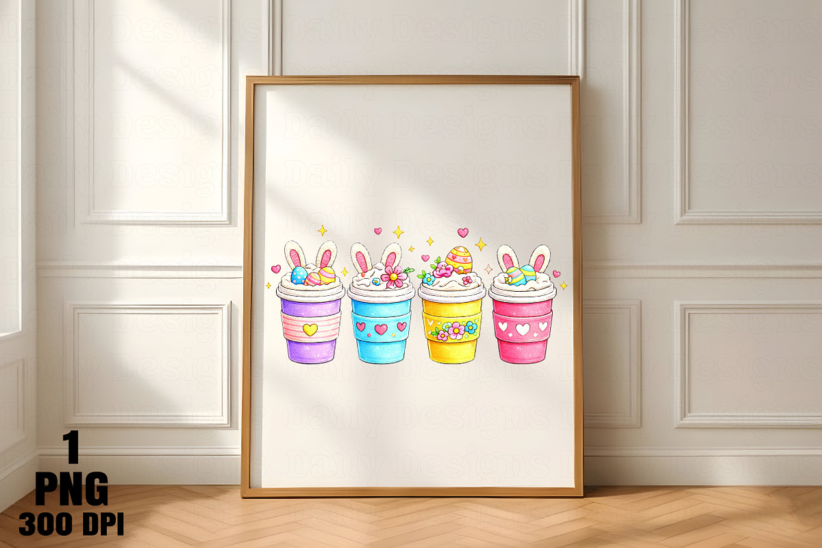 Bunny Ear Coffee Cup Sublimation, an Illustration by Daily.Designs (Photo 3 of 5)