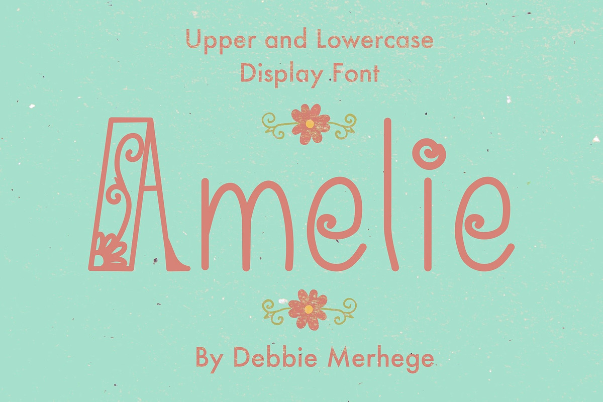 Amelie Hand Drawn Display Font, a Font by Deb M Illustrates (Photo 1 of 5)