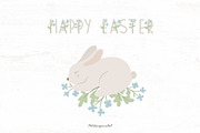 Easter BUNNY clipart & pattern, an Animal Illustration by polikarpovaart (Thumbnail 10 of 10)