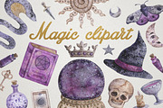 Watercolor magic clipart, a Decorative Illustration by CreativeByLu (Thumbnail 1 of 12)