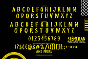 Stencilan – Weird Stencil Typeface, a Sans Serif Font by Almarkhatype (Thumbnail 7 of 8)