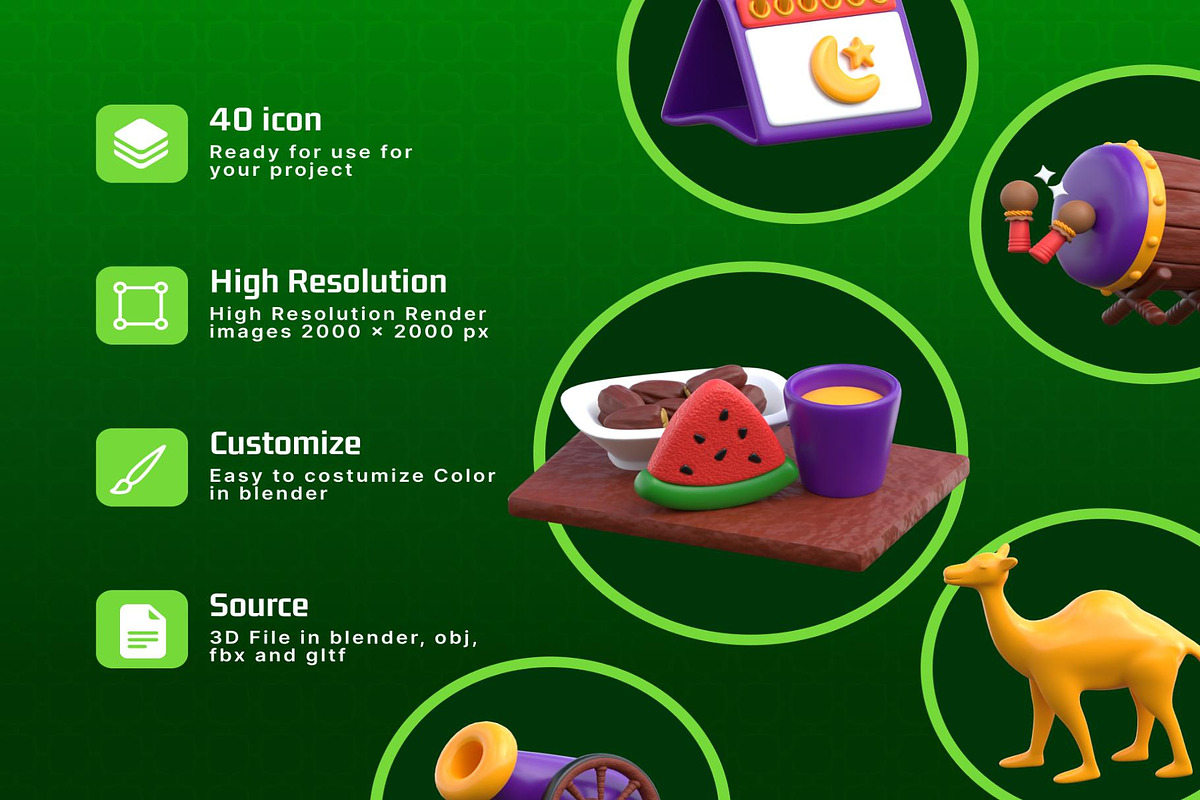 3D RAMADAN ICON, an Object 3D Model by Lumina_ui_ux202 (Photo 3 of 6)
