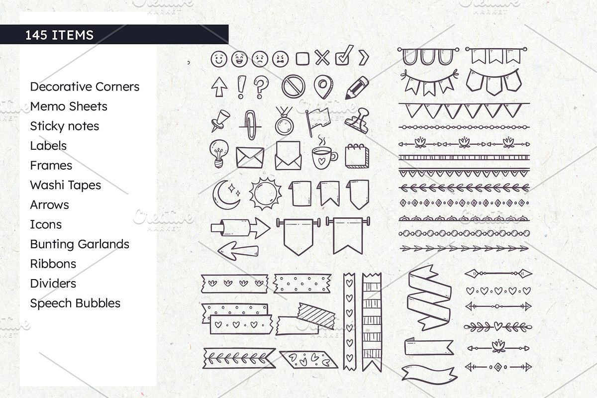 Doodle Planner Resources, a Decorative Illustration by insemar (Photo 3 of 7)