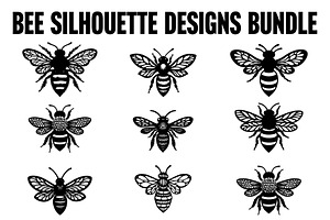 Botanical Bee Vector Design Bundle, an Illustration by abu67222