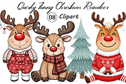 Quirky Funny Christmas Reindeer Png, an Illustration by Creative Art (Thumbnail 1 of 4)