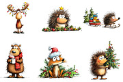 Funny Woodland Animals Clipart, an Illustration by CreationArt (Thumbnail 2 of 5)