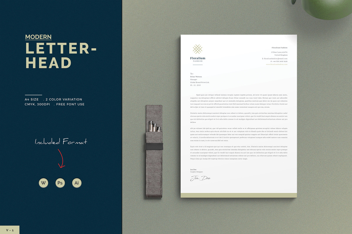 Letterhead, a Stationery Template by ThemeDevisers (Photo 1 of 3)