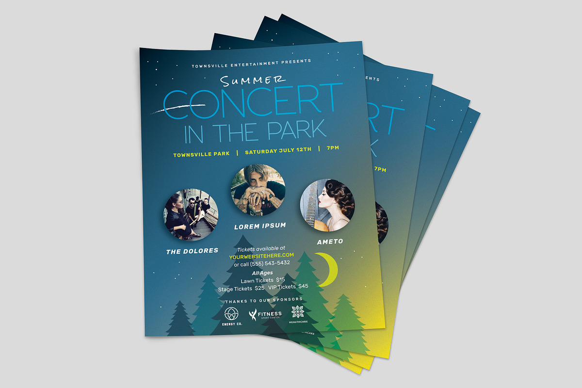 Summer Concert Flyer Template, a Flyer Template by StockLayouts (Photo 2 of 3)