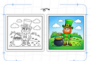 Lucky Leprechauns Coloring Book, a Seasonal Illustration by Ink Gallery (Thumbnail 7 of 9)