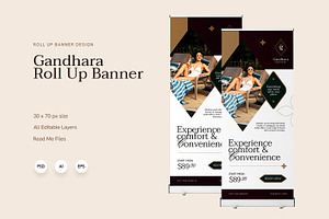 Gandhara Sanctuary - Roll Up Banner, a Print Template by Fannan Studio