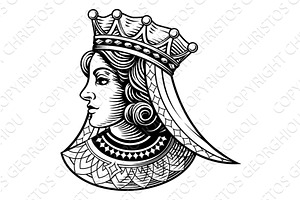 Queen Medieval Woman Head Face, a Person Illustration by Christos Georghiou