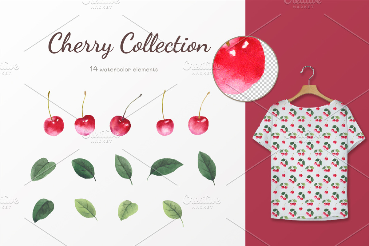 Сherry collection, a Pattern Graphic by oKOLOstyle (Photo 4 of 7)