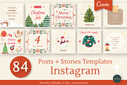 84 Christmas Instagram Creator Kit, a Social Media Template by Clairee Design Studio (Thumbnail 1 of 7)