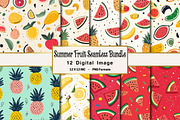 Summer Fruit Seamless Pattern Bundle, an Illustration by OK Design (Thumbnail 1 of 4)