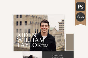 Guys Graduation Card Template DED