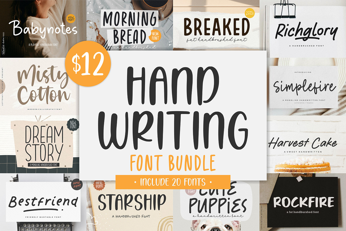 Handwriting Font Bundle!, a Handwritten Font by Letterative Studio (Photo 1 of 9)