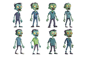 Cartoon zombies characters. Horror, an Object Illustration by Stock-Smart-Start