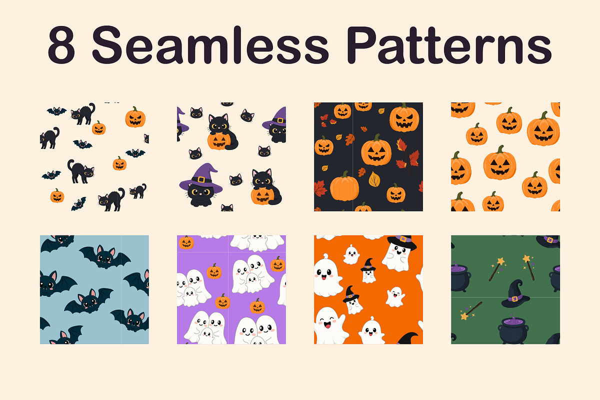 Cute Halloween Clipart Bundle, a Pattern Graphic by OREHOVKA (Photo 3 of 4)