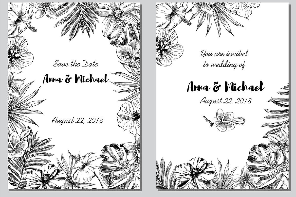Tropical flowers and leaves, an Illustration by Elena Dorosh (Photo 3 of 7)