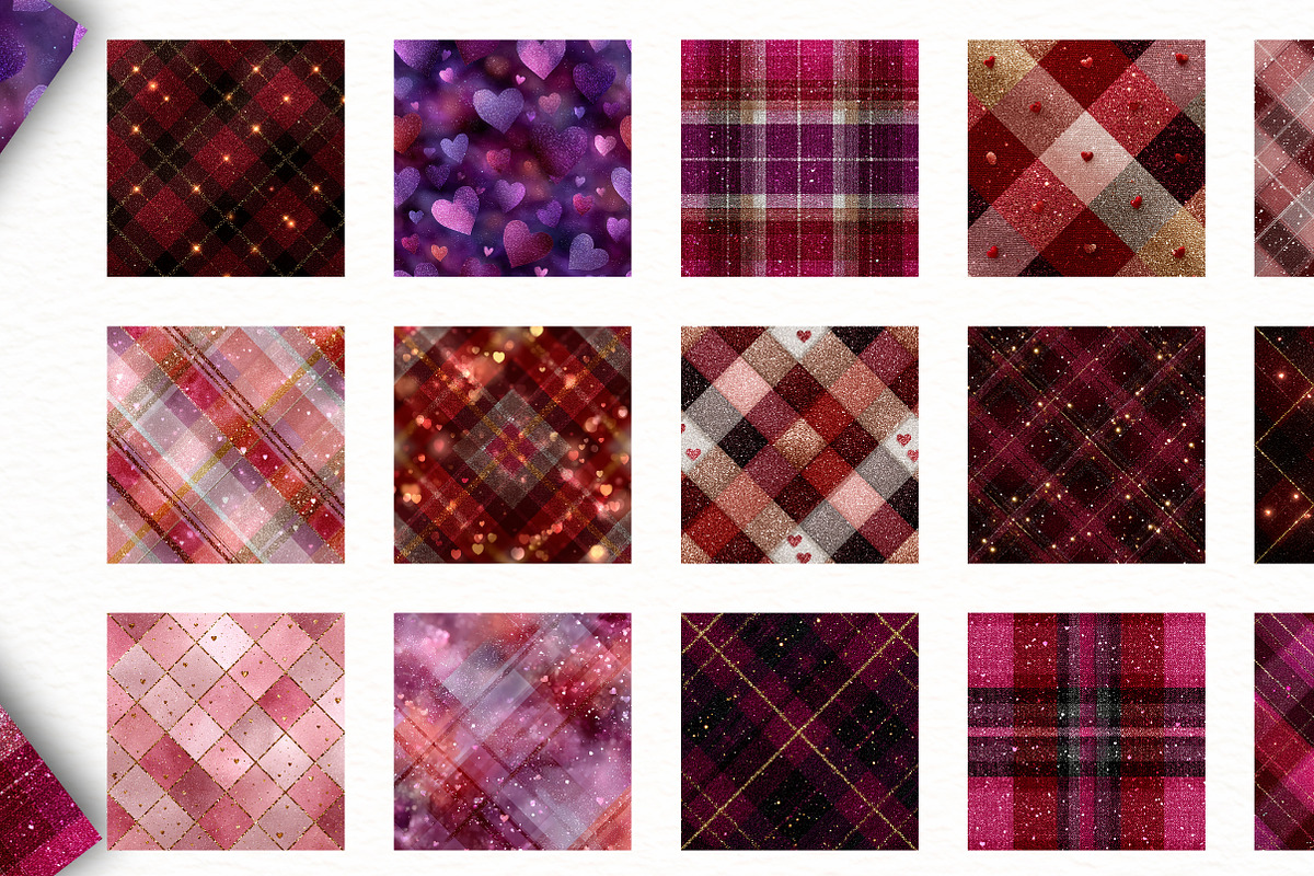 Valentine Glitter Digital Paper, an Illustration by Designworld (Photo 3 of 5)