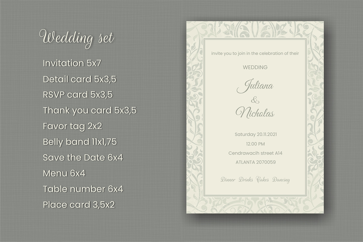 Wedding Invitation set, an Invitation Template by NataLito (Photo 2 of 5)