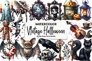 VIntage Hallloween Stickers Bundle, a Seasonal Illustration by DreamArtGraphic (Thumbnail 1 of 5)