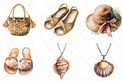 Watercolor Boho Summer Fashion Coast, an Illustration by DreamPrint404 (Thumbnail 3 of 6)