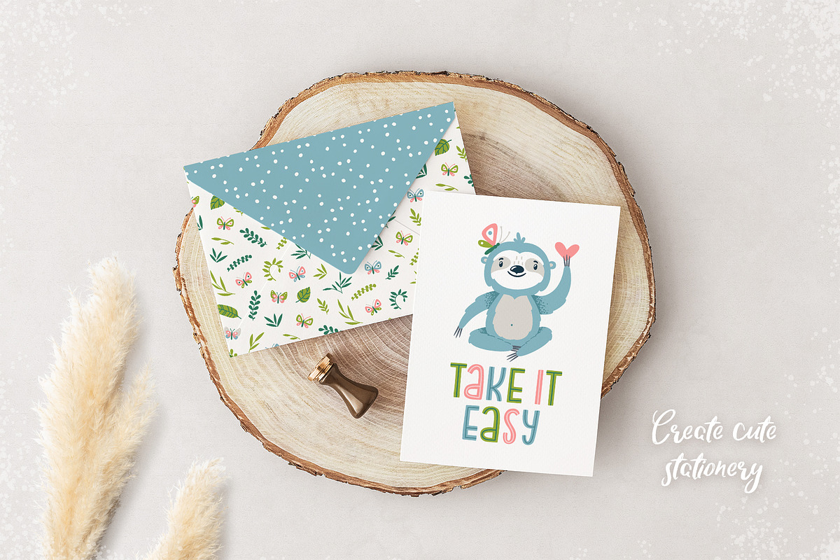 Sloths. Clipart, patterns & prints., an Animal Illustration by MagicForestory (Photo 8 of 10)