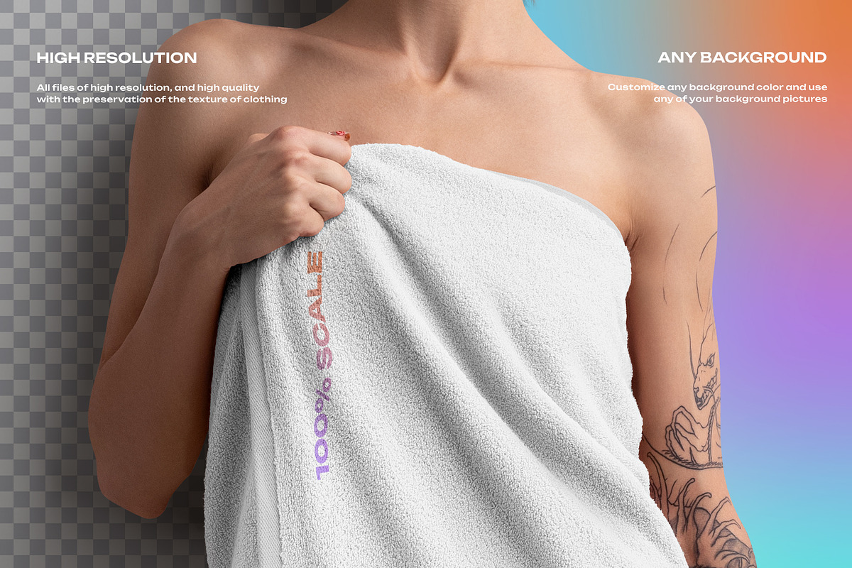 Mockup of a Large Bath / Beach Towel, a Household Mockup by Grow Design Craft Studio (Photo 6 of 7)