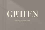 GLITTEN - All Caps Ligature Serif, a Serif Font by BrandSemut (Thumbnail 1 of 9)