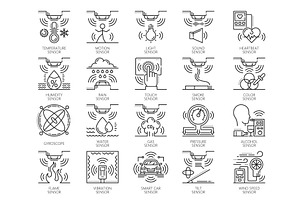 Smart digital control sensor icons, a Technology Illustration by Vector Tradition