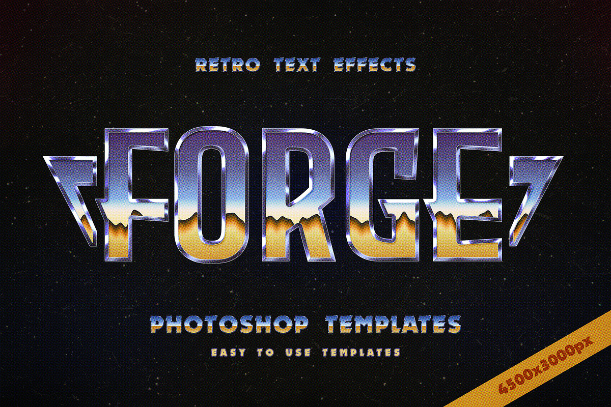 Retro Sci-Fi Metal Text Effects, a Layer Style Add-On by Andrew Skoch Design (Photo 5 of 9)