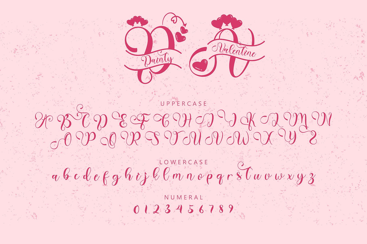 Dainty Valentine Monogram, a Handwritten Font by Yoga Letter (Photo 5 of 6)