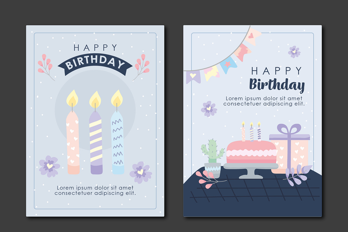 Cute Birthday Cards Set, a Templates & Theme by studiogstock (Photo 2 of 2)
