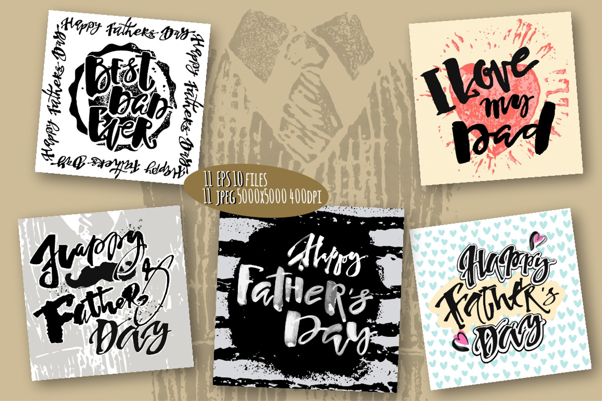 Happy fathers day greeting cards, a Texture Illustration by Seamless and more stuff (Photo 2 of 3)