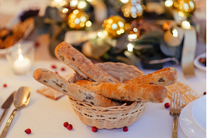 Breadsticks at christmas table, a Holiday Photo by HalfPoint