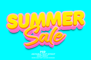 Summer Sale PSD 3d Editable Text