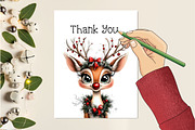 Whimsical Christmas Reindeer Clipart, an Illustration by Creative Art (Thumbnail 10 of 11)