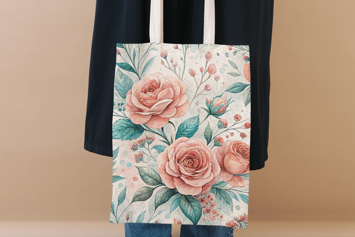 Turquoise Peach Blossom Pattern, a Pattern Graphic by FloridPrintables (Photo 7 of 8)