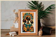 Colorful Abstract Women Wall Art, a Wallpaper Graphic by Helospace (Thumbnail 4 of 10)