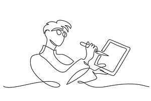 Concept of freelance graphic, a Person Illustration by Valenty