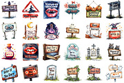 Spooky Signs Clipart Bundle, an Illustration by Sublimation Artist (Thumbnail 2 of 6)